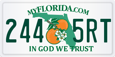 FL license plate 2445RT