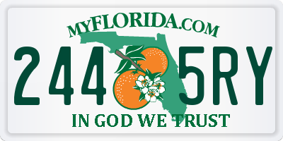 FL license plate 2445RY