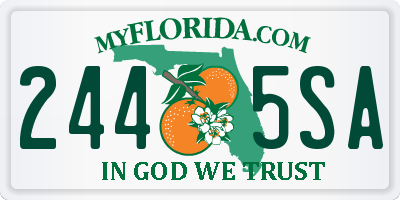 FL license plate 2445SA