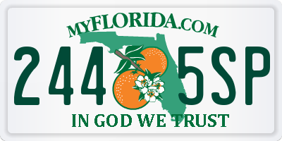 FL license plate 2445SP