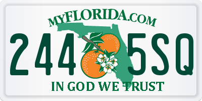 FL license plate 2445SQ