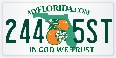 FL license plate 2445ST