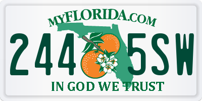 FL license plate 2445SW