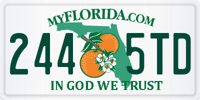 FL license plate 2445TD