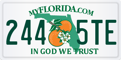 FL license plate 2445TE