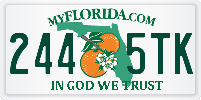 FL license plate 2445TK