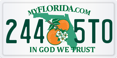FL license plate 2445TO