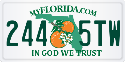 FL license plate 2445TW