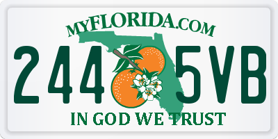FL license plate 2445VB