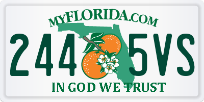 FL license plate 2445VS