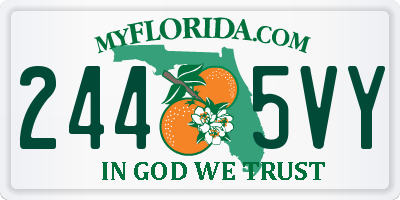 FL license plate 2445VY