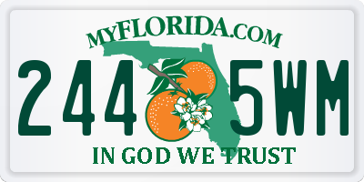 FL license plate 2445WM
