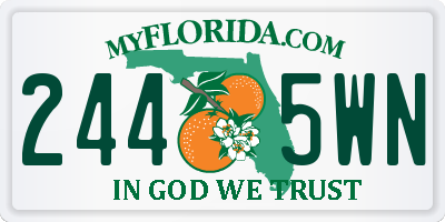FL license plate 2445WN