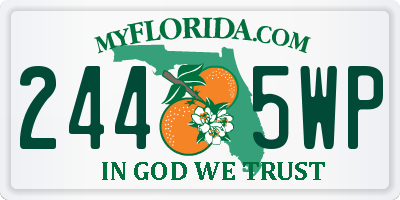 FL license plate 2445WP