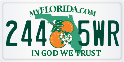 FL license plate 2445WR