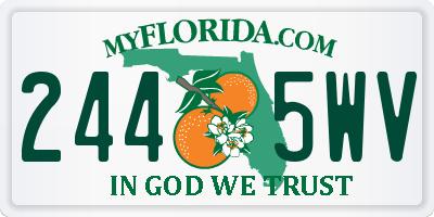 FL license plate 2445WV