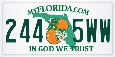 FL license plate 2445WW
