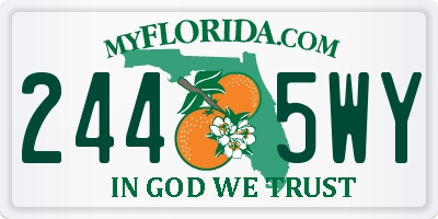 FL license plate 2445WY