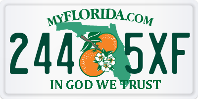 FL license plate 2445XF