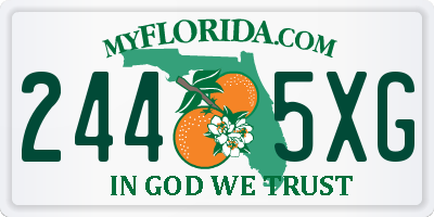 FL license plate 2445XG