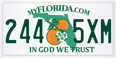 FL license plate 2445XM