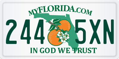 FL license plate 2445XN