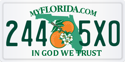 FL license plate 2445XO
