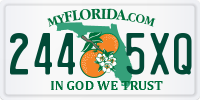FL license plate 2445XQ