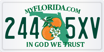 FL license plate 2445XV