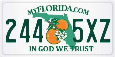 FL license plate 2445XZ