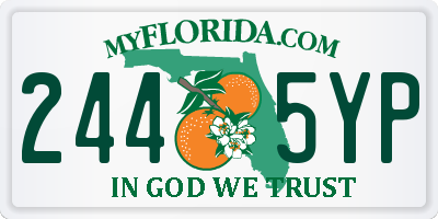 FL license plate 2445YP
