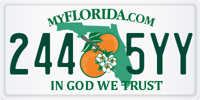 FL license plate 2445YY