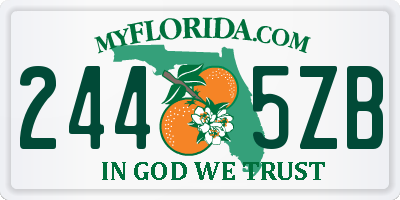 FL license plate 2445ZB