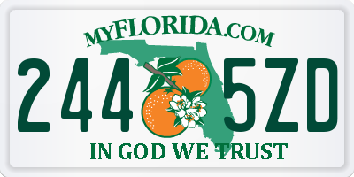 FL license plate 2445ZD