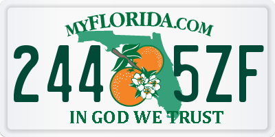 FL license plate 2445ZF