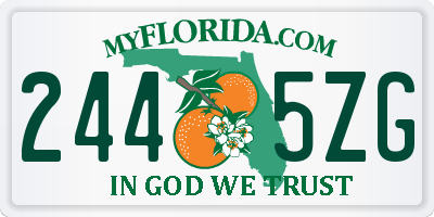 FL license plate 2445ZG