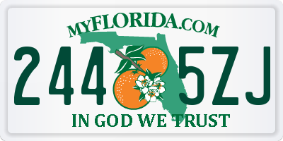 FL license plate 2445ZJ