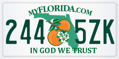 FL license plate 2445ZK