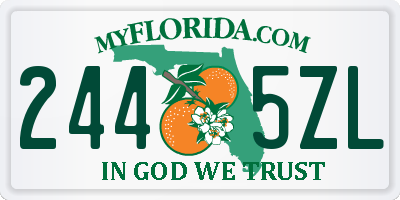 FL license plate 2445ZL