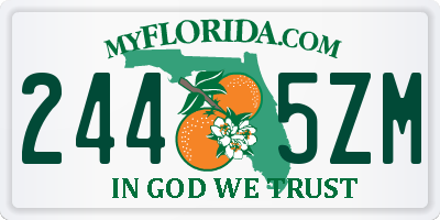 FL license plate 2445ZM