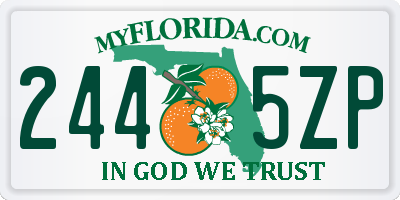 FL license plate 2445ZP