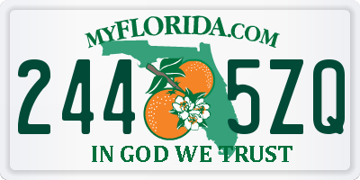 FL license plate 2445ZQ