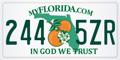 FL license plate 2445ZR