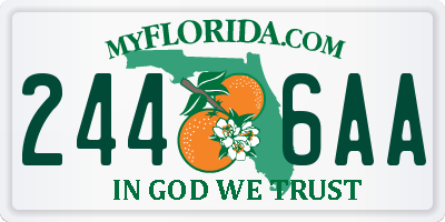 FL license plate 2446AA