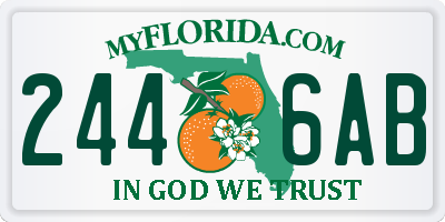 FL license plate 2446AB