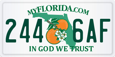 FL license plate 2446AF