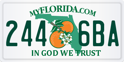 FL license plate 2446BA