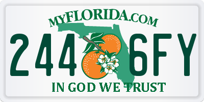 FL license plate 2446FY