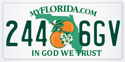 FL license plate 2446GV