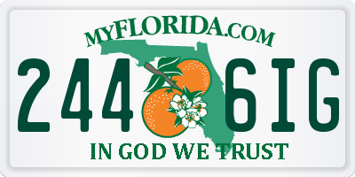 FL license plate 2446IG